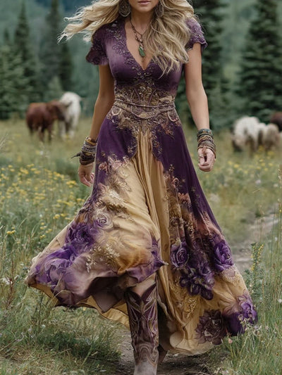 Elara - Sukienka maxi w kwiaty