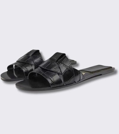 Zaba | Eleganckie Sandały Niskie z Plecionką