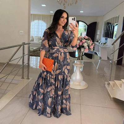 Camille | Długa sukienka w kwiaty