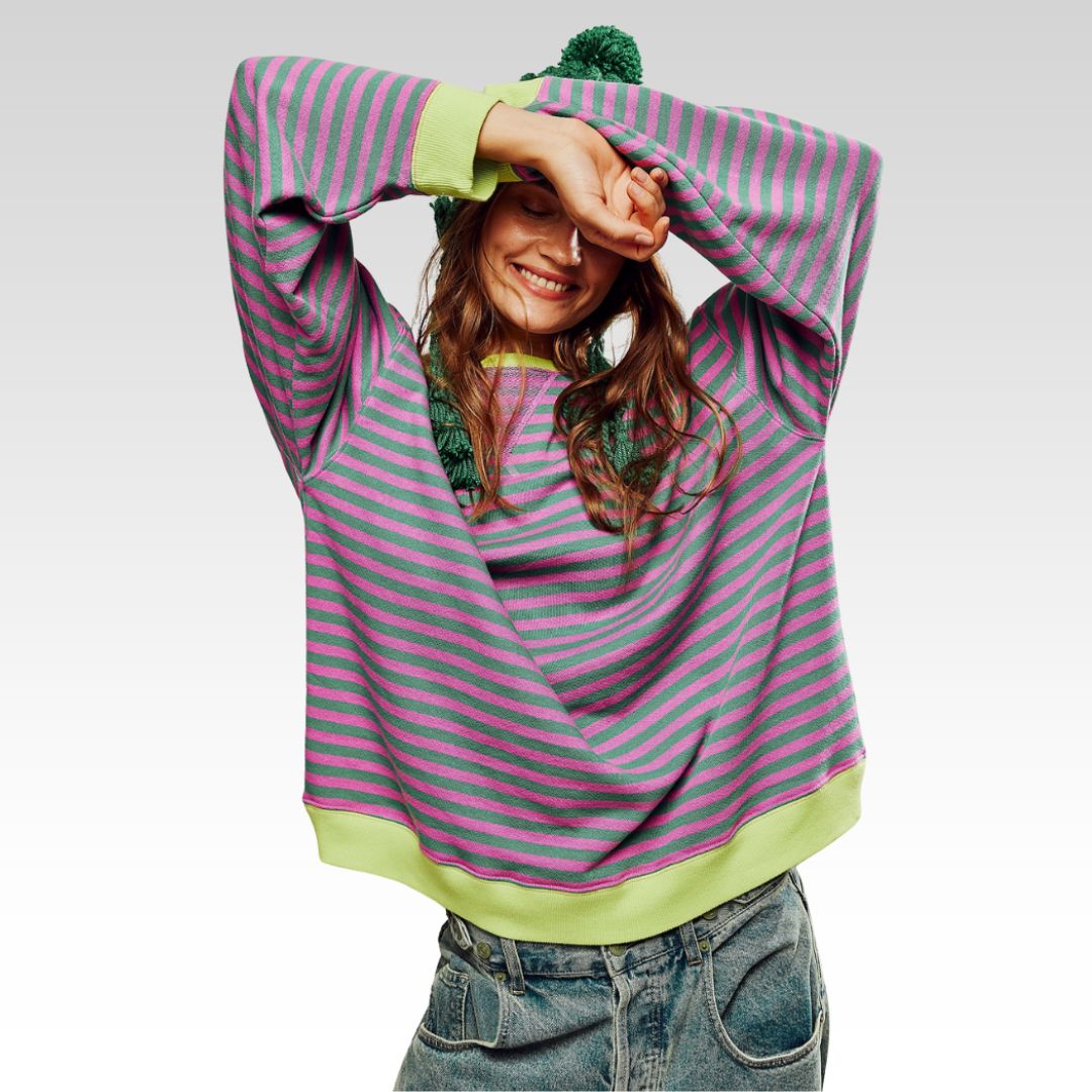 Mana | Pasiasty Oversize'owy Sweter