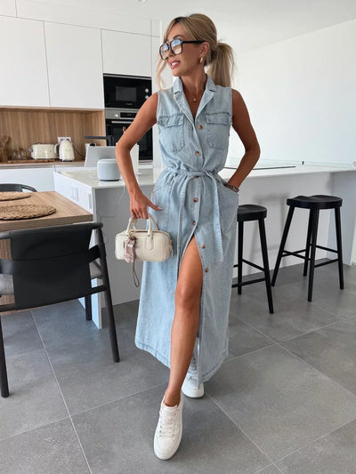 Isabelle | Maxi Denim Sukienka