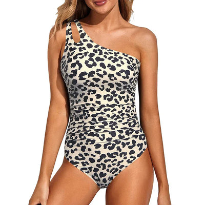 Selena - Kostium kąpielowy na jedno ramię z wycięciem